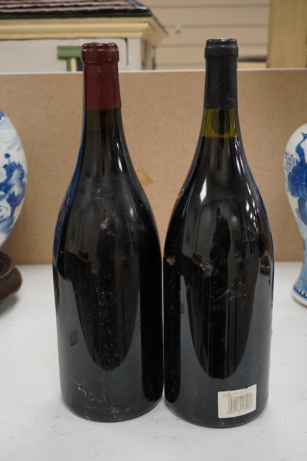 Two magnums of wine including Coteau Brûlé 2001. Condition - fair, storage history unknown